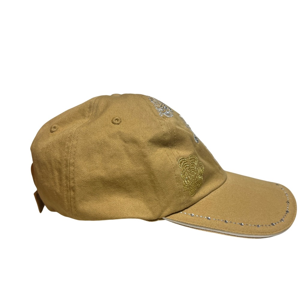 Disney Princess Tan Embroidered Tiara Rhinestone Baseball Cap Hat Kids Large NWT - Picture 5 of 14